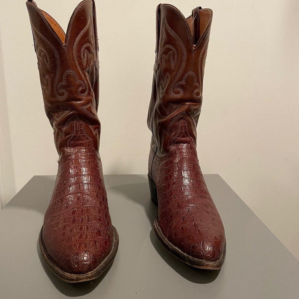 Lucchese Mens Western Boots - Ultra Belly Caiman - Size 12
